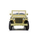 Elektrické autíčko - Retro vojenské vozidlo 4x4 - pieskové - 158cm x 80cm x 82cm